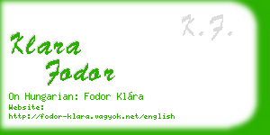 klara fodor business card